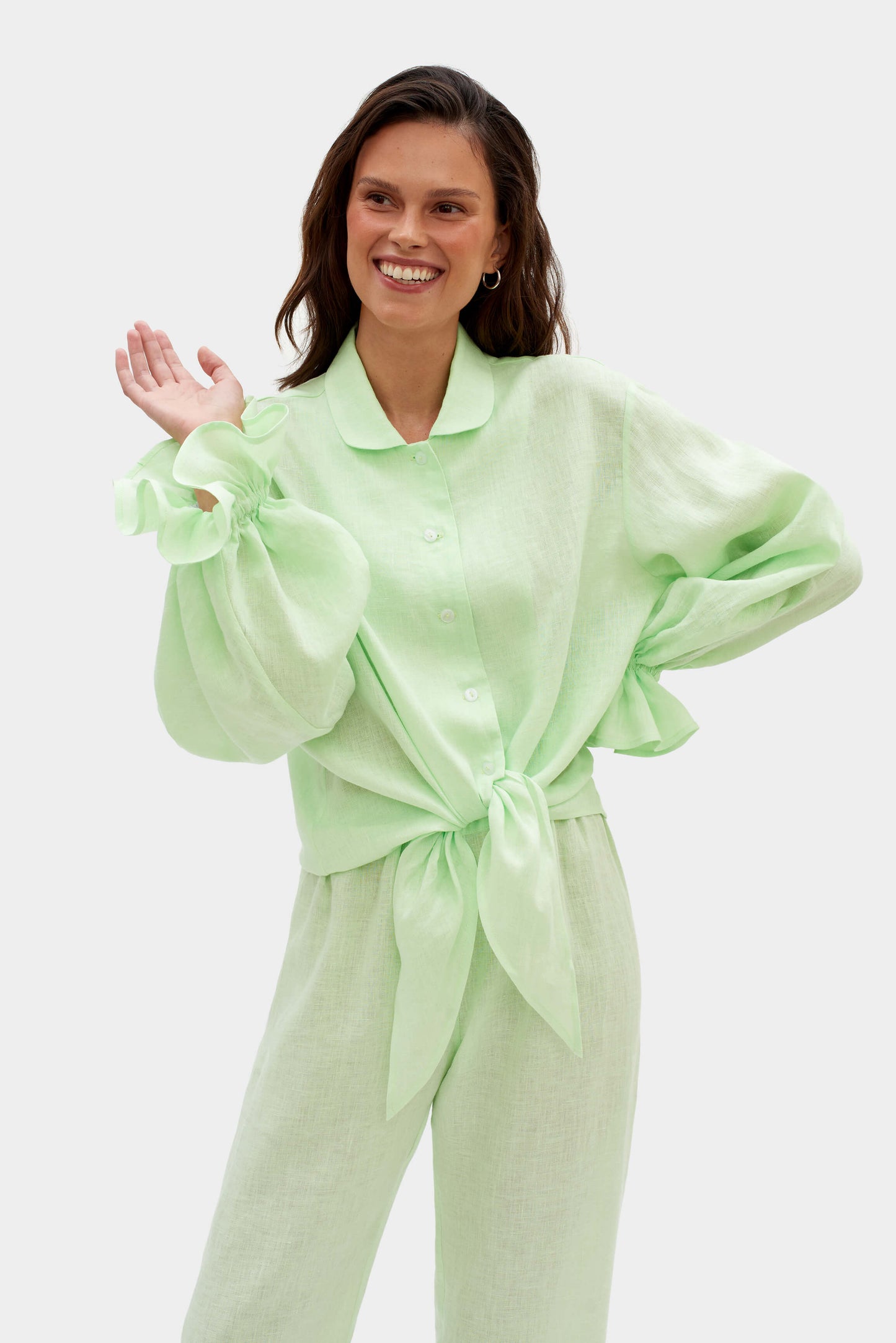 Rumba Linen Lounge Suit in Mint