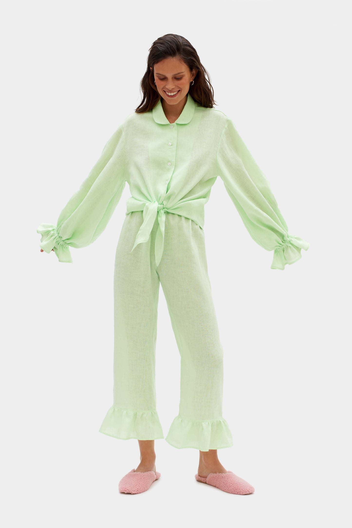 Rumba Linen Lounge Suit in Mint