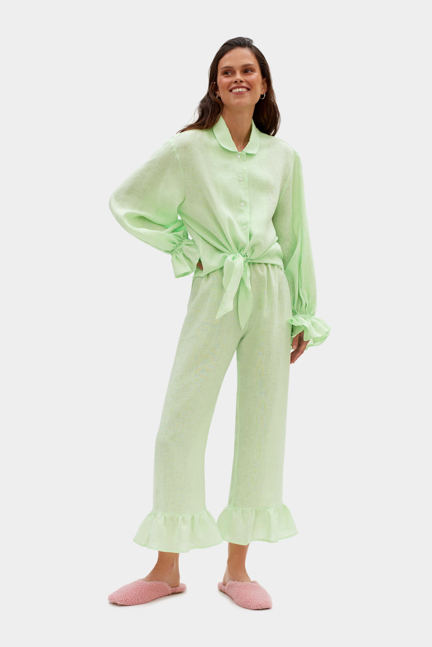 Rumba Linen Lounge Suit in Mint