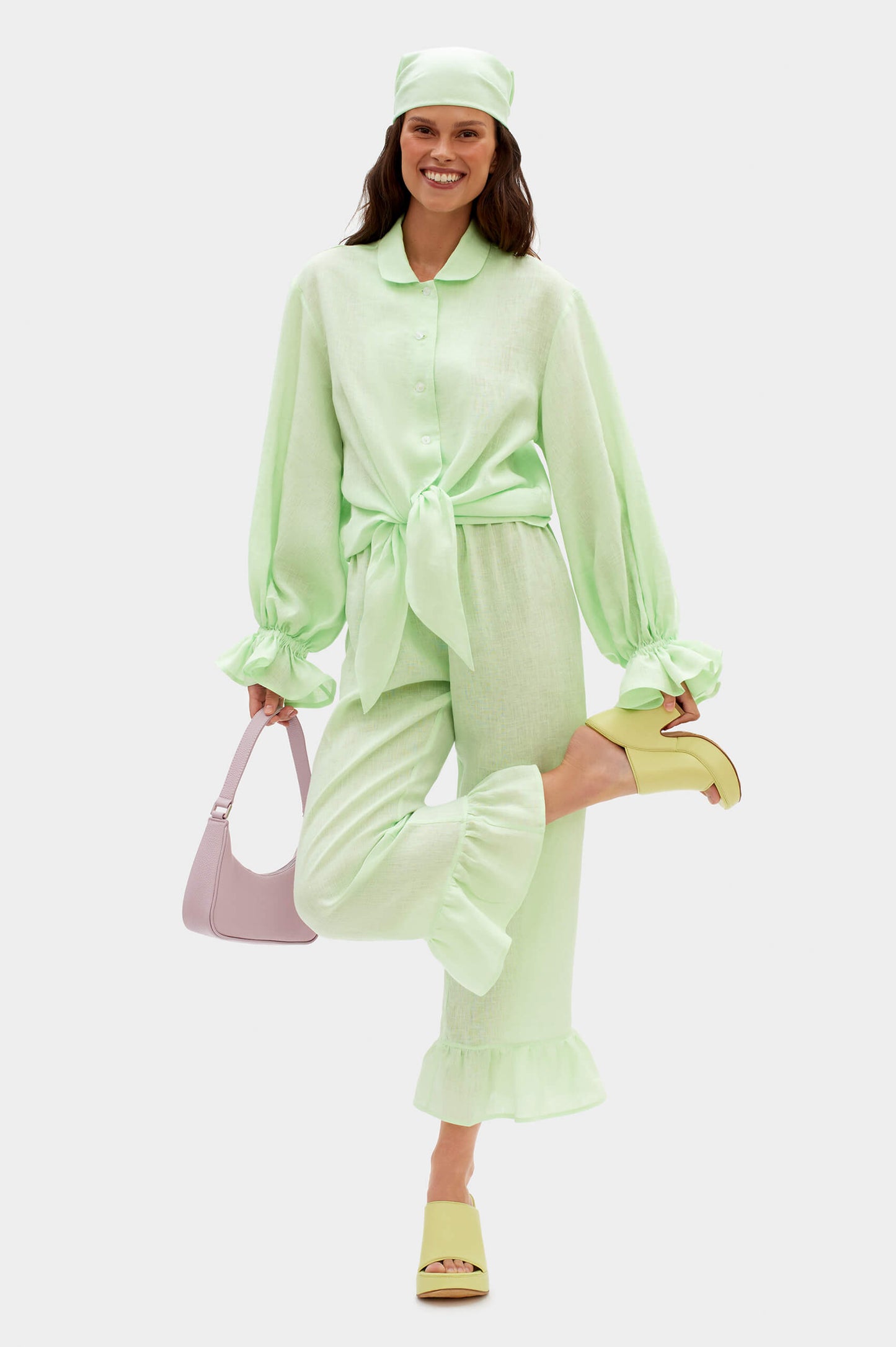 Rumba Linen Lounge Suit in Mint