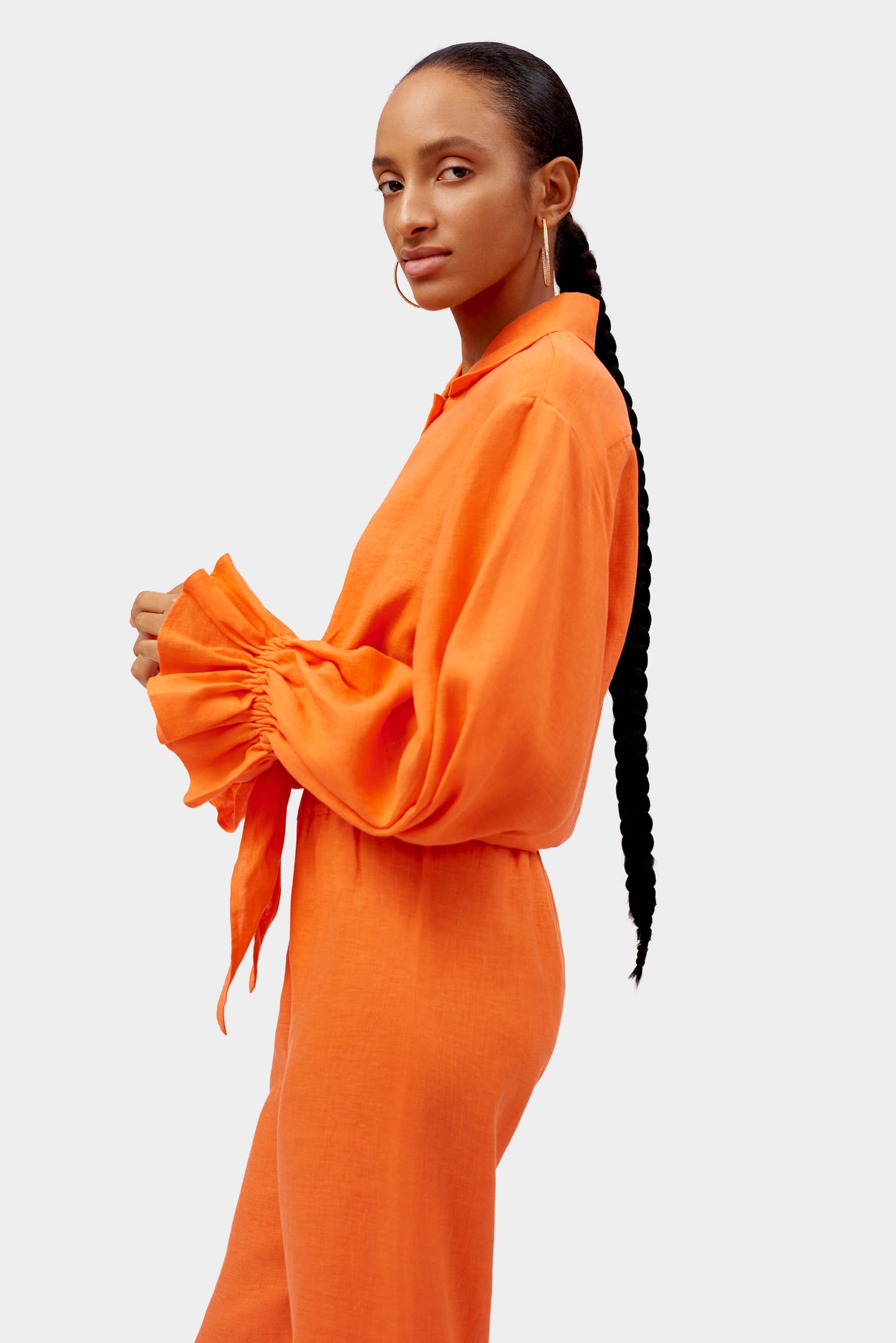 Rumba Linen Lounge Suit in Orange
