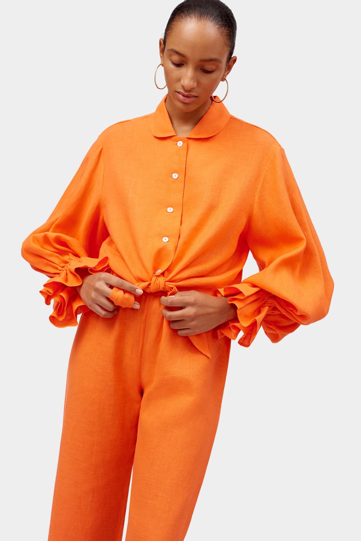 Rumba Linen Lounge Suit in Orange