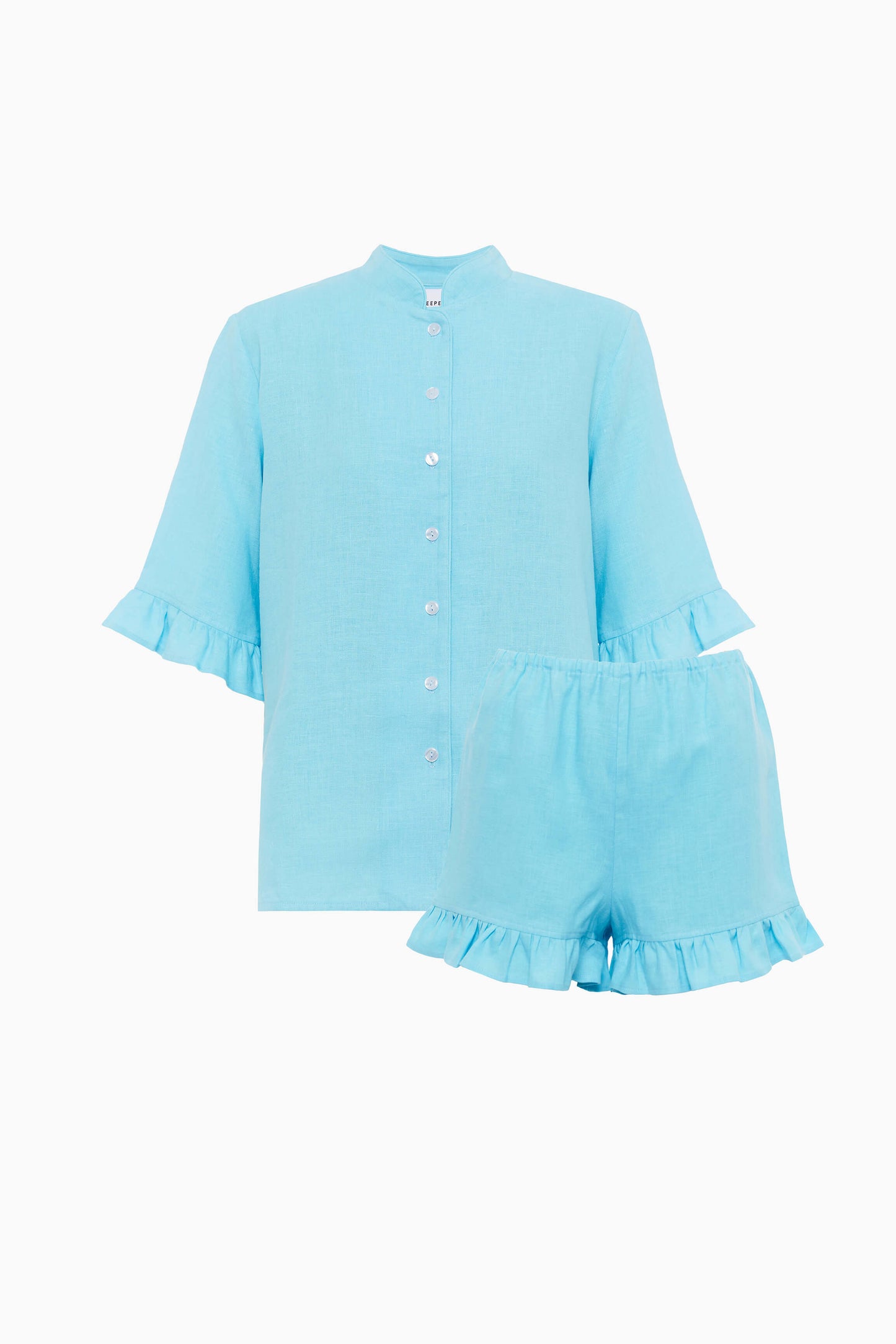 Linen Lounge Suit in Turquoise