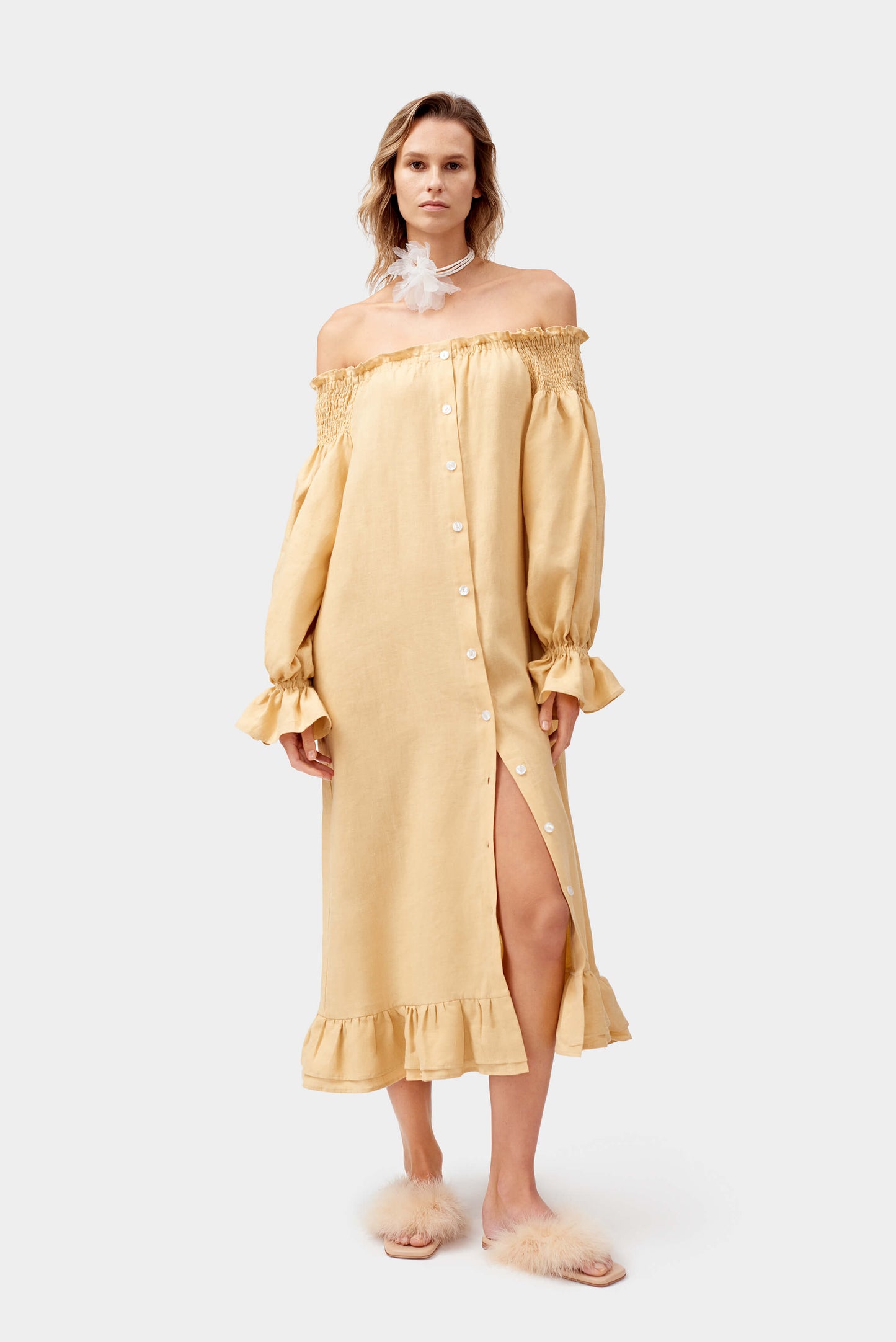 Romantica Loungewear Dress in Beige