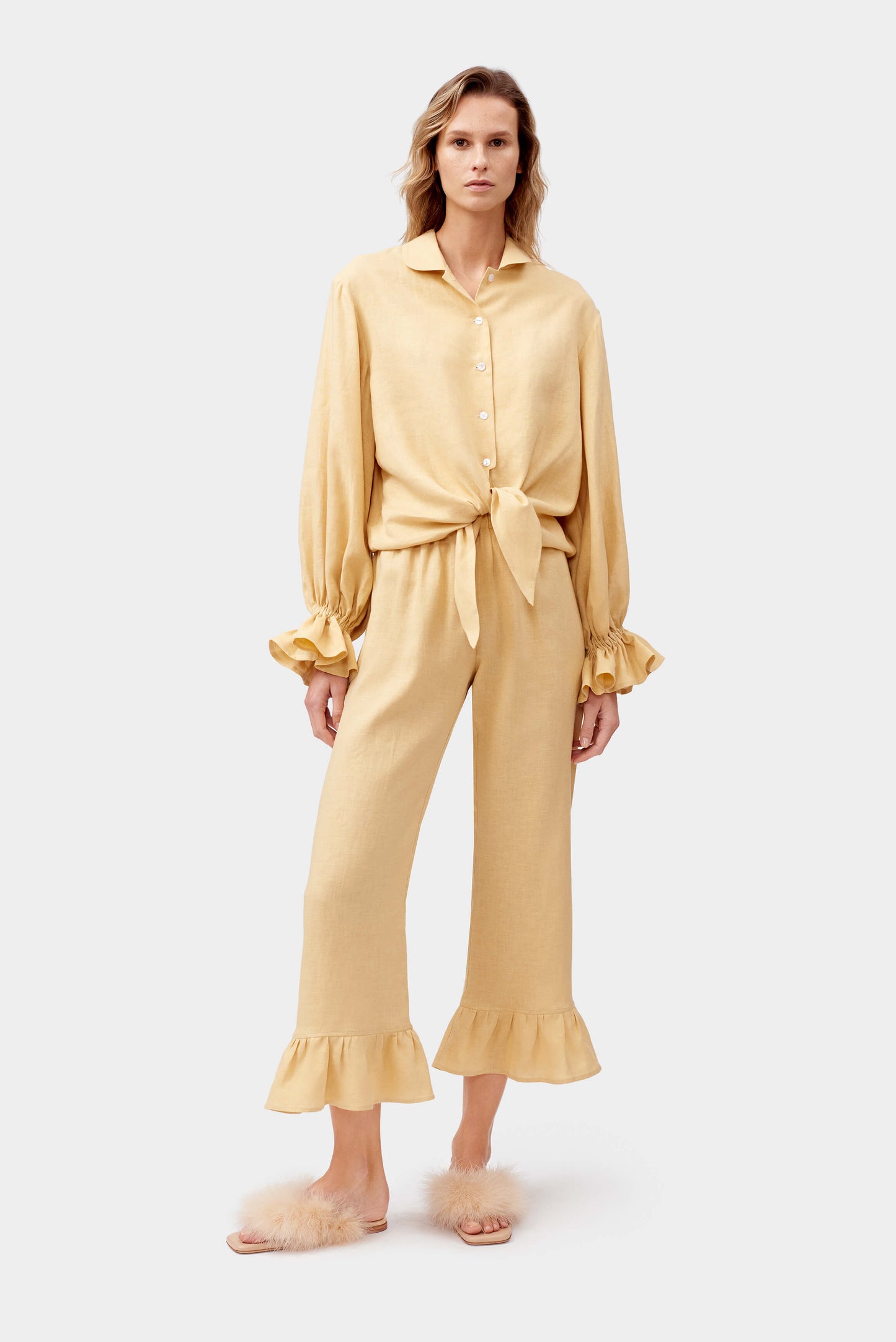 Rumba Linen Lounge Suit in Beige