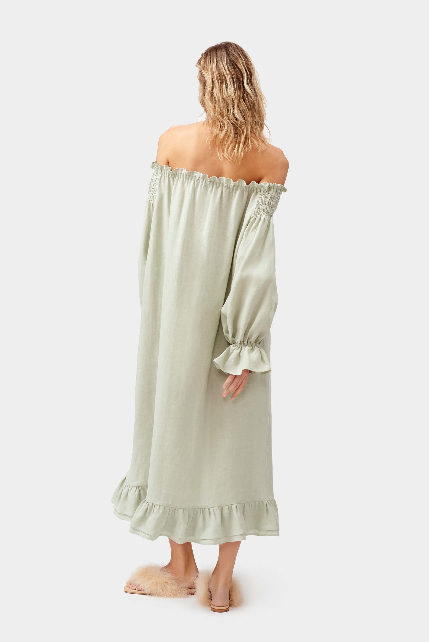 Romantica Loungewear Dress in Pistachio Green