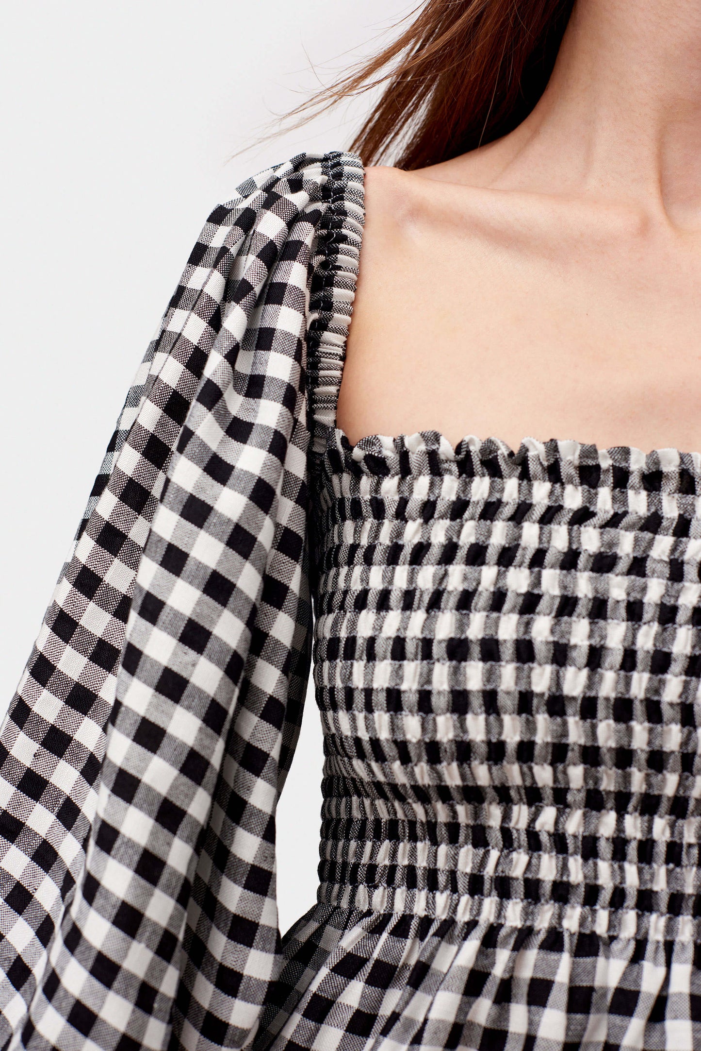 Atlanta Linen Dress in Black Vichy