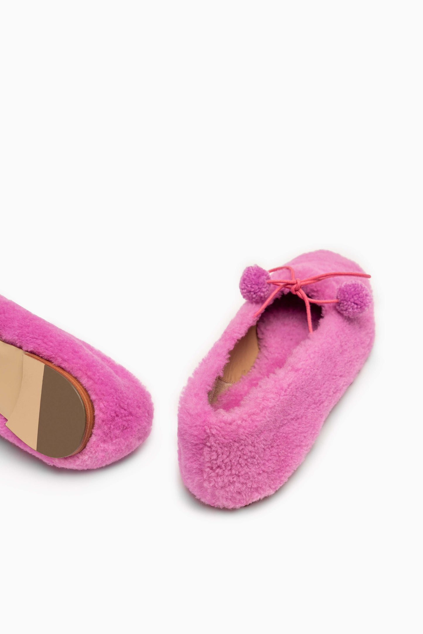 Lulu Shearling Slippers in Hot Pink