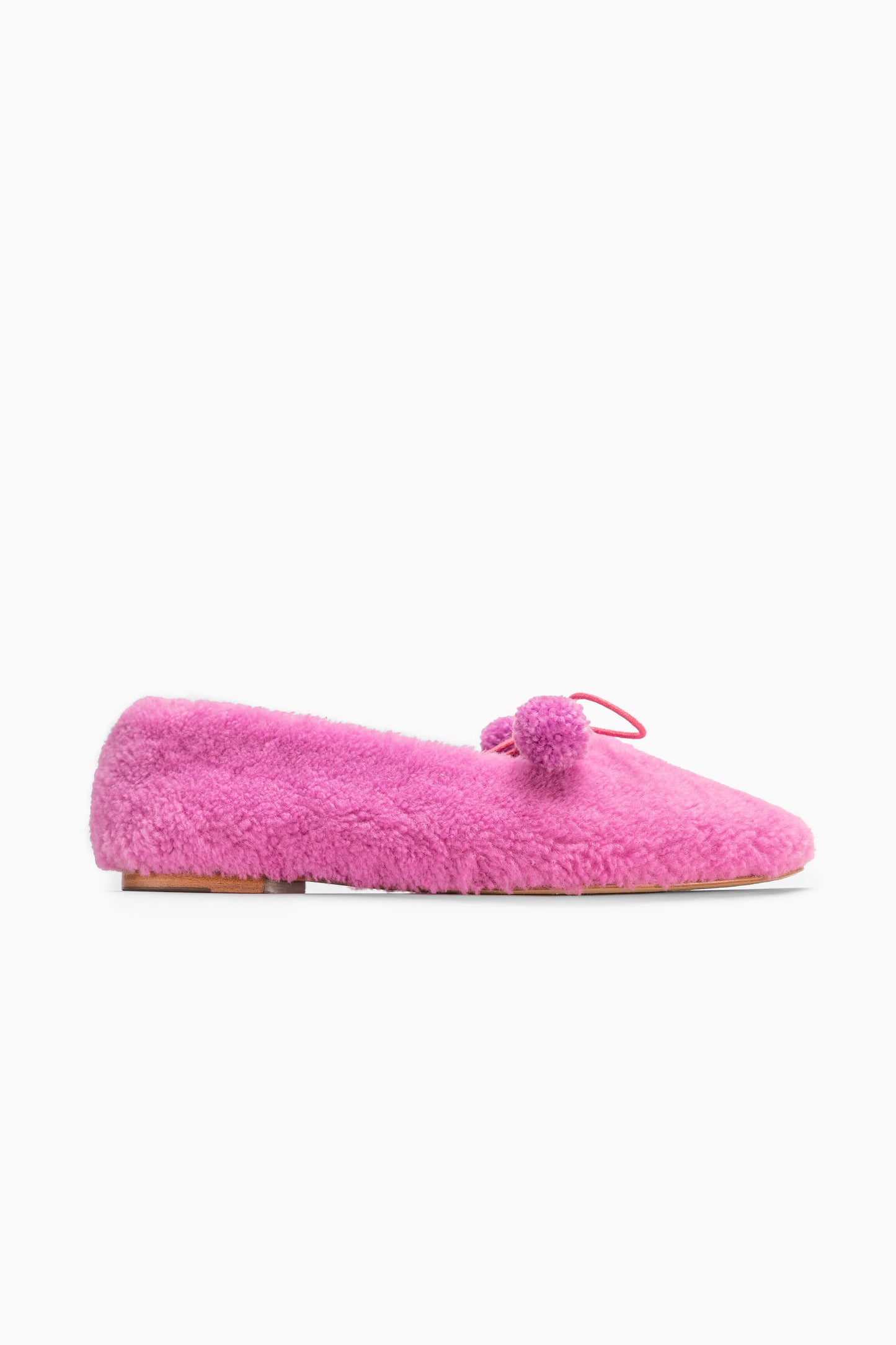 Lulu Shearling Slippers in Hot Pink