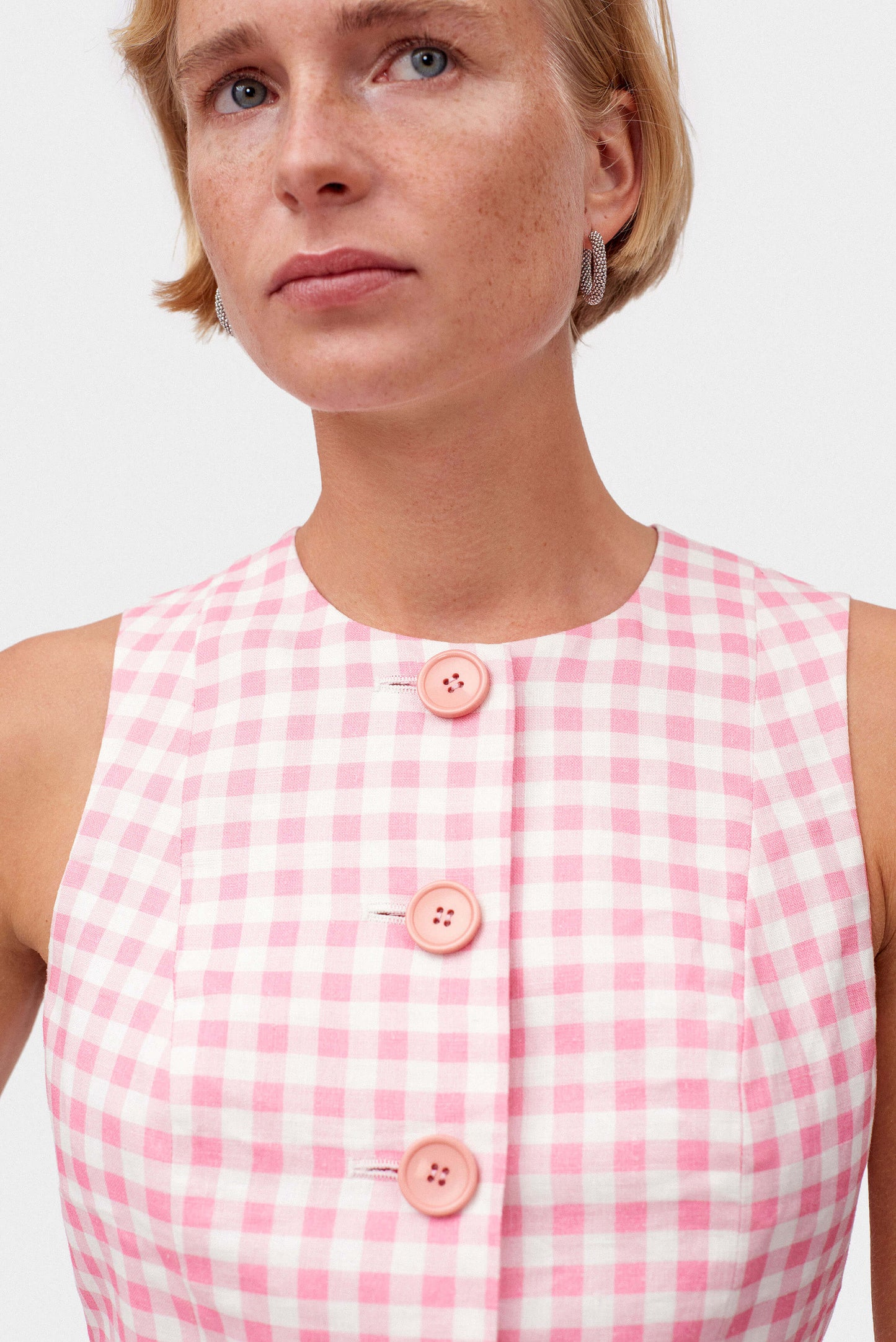 Lili Marleen Waistcoat in Pink Vichy