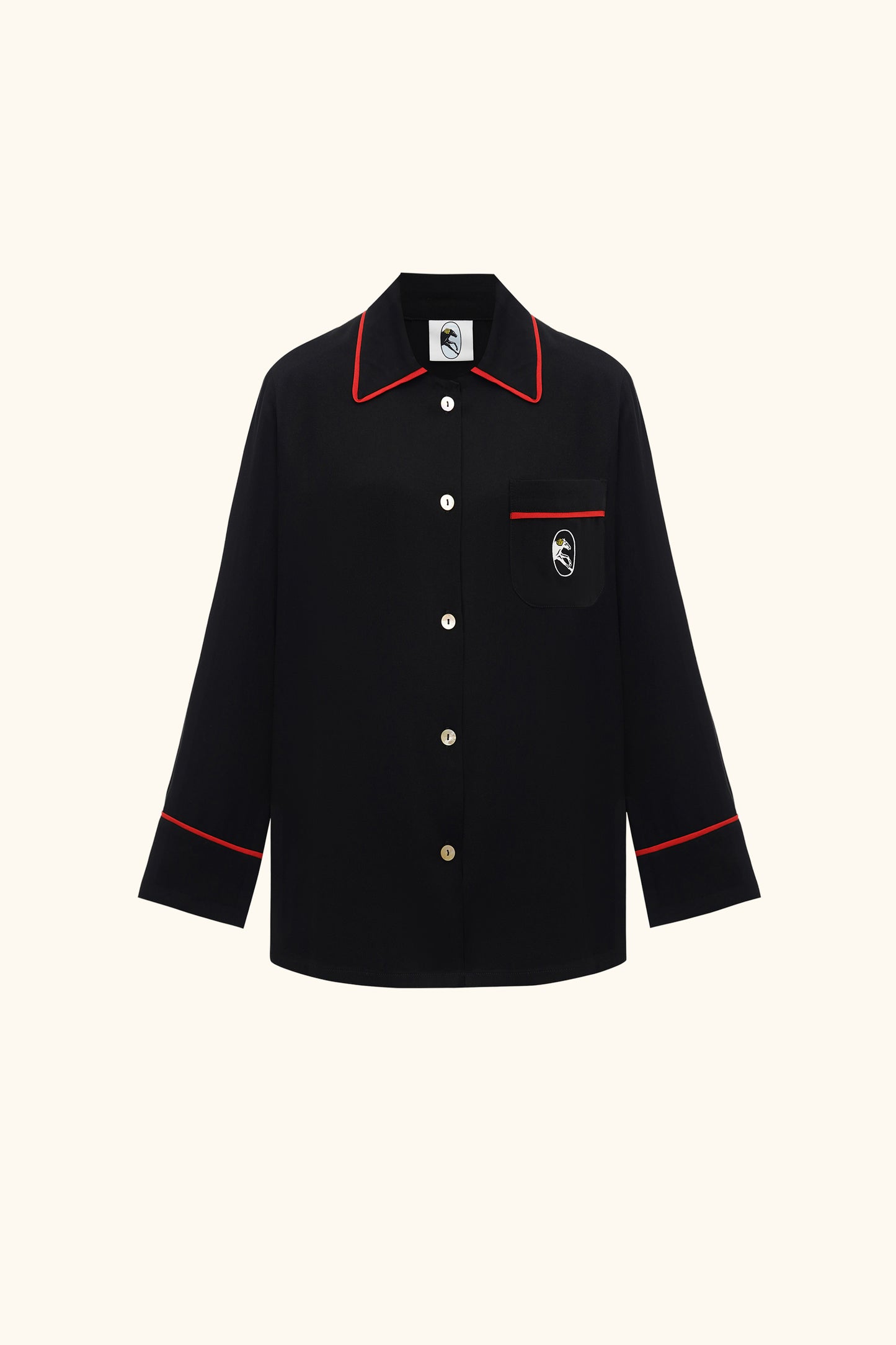 Finnegan Unisex Pajama Shirt in Black