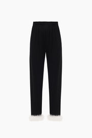 Venus in Love Pants with Detachable Feathers in Black