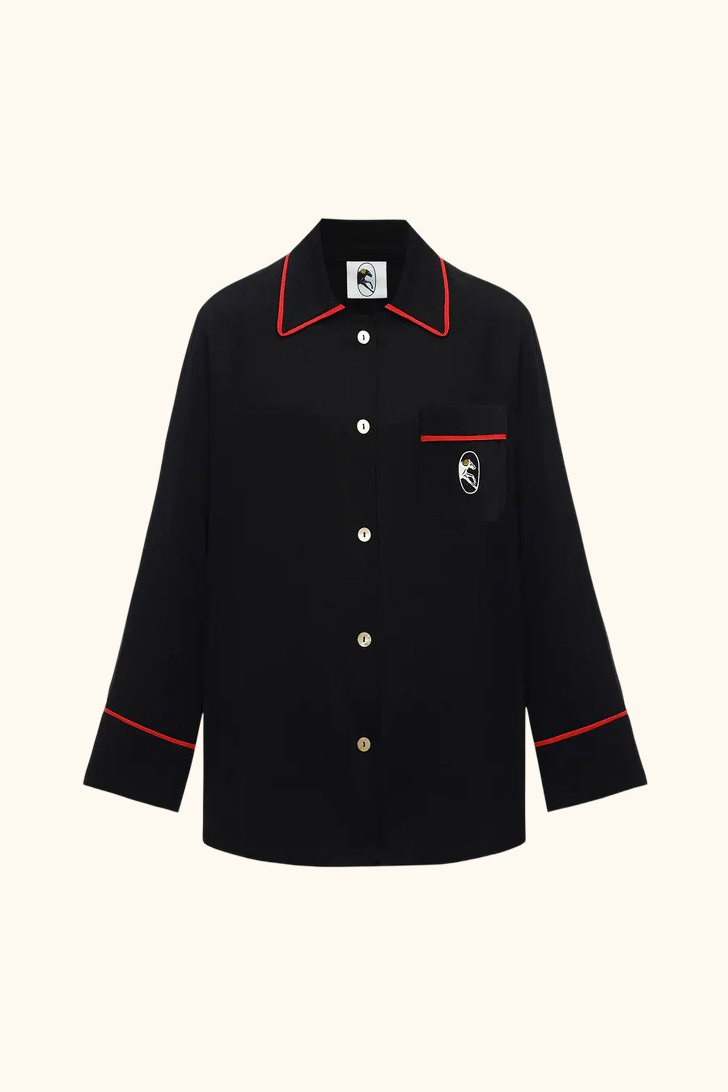 Finnegan Unisex Pajama Shirt in Black