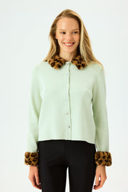 Carmela Knitted Cardigan in Mint