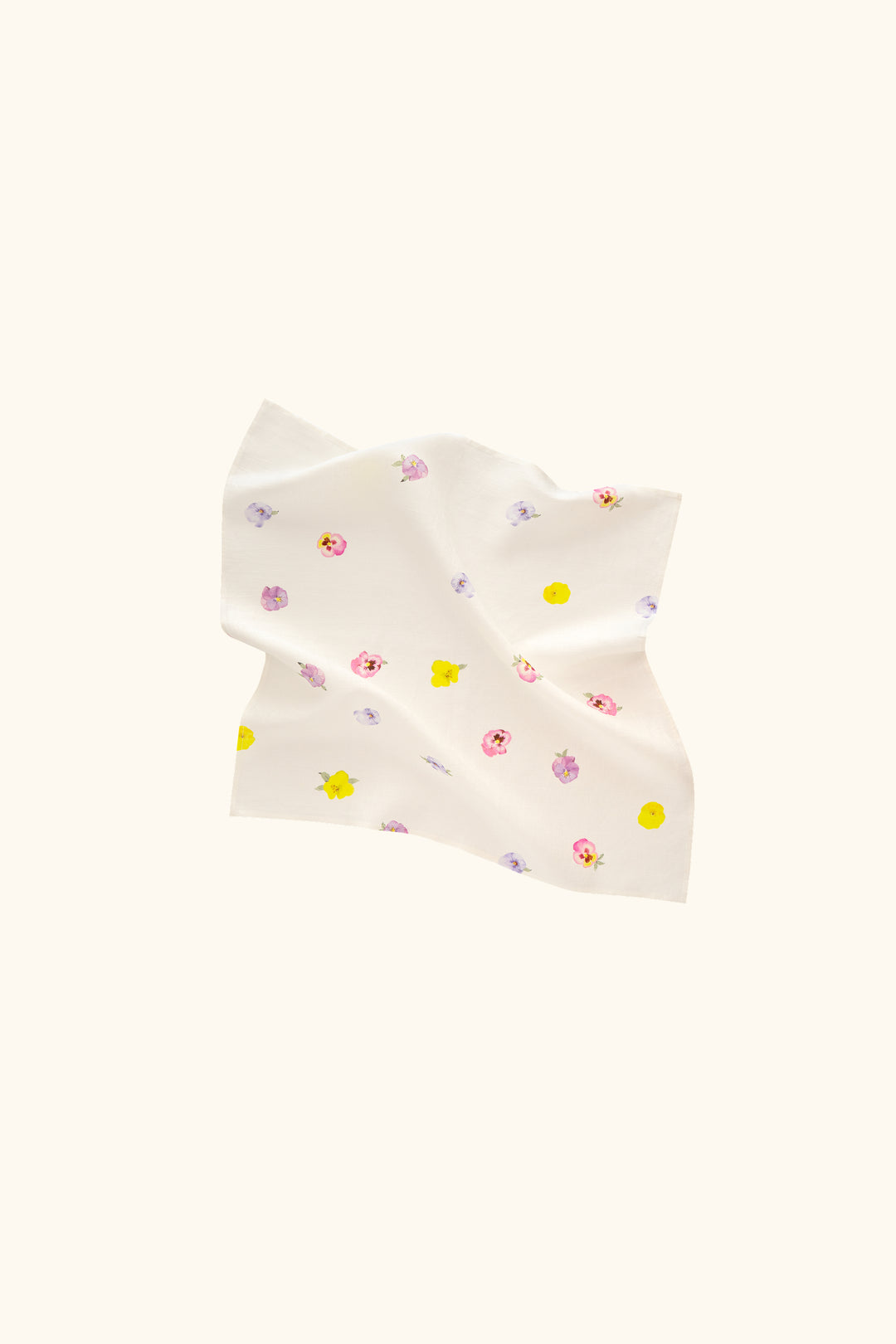 Cha-Cha Linen Lounge Pants with Headscarf in Pansies