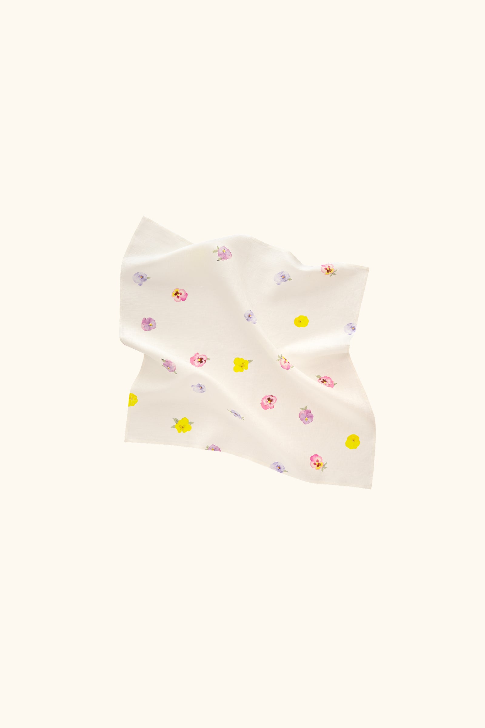 Cha-Cha Linen Lounge Pants with Headscarf in Pansies