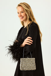 Suzi Maxi Dress with Detachable Feathers in Black