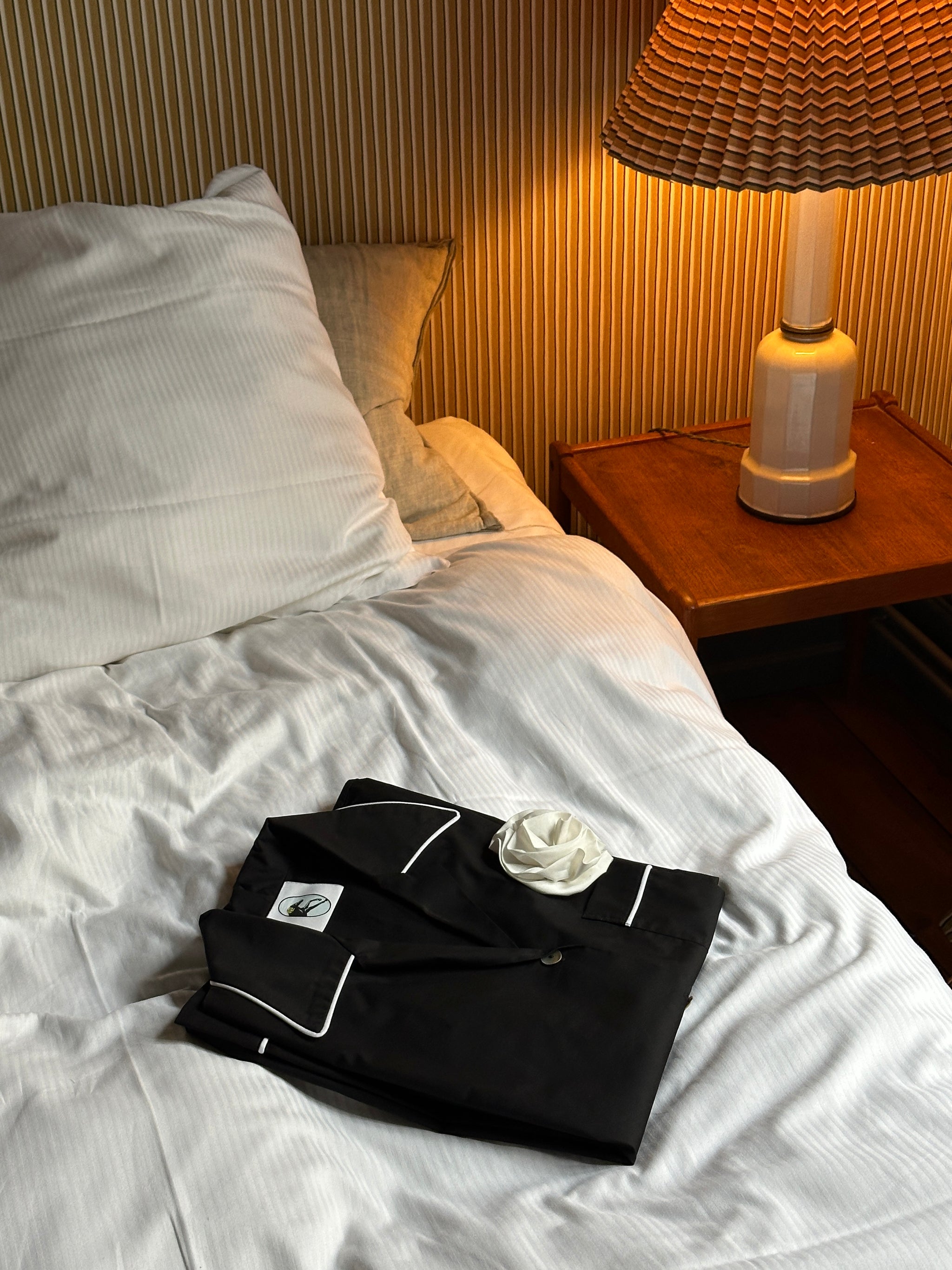 The Rose Cotton Pajama Set in Black