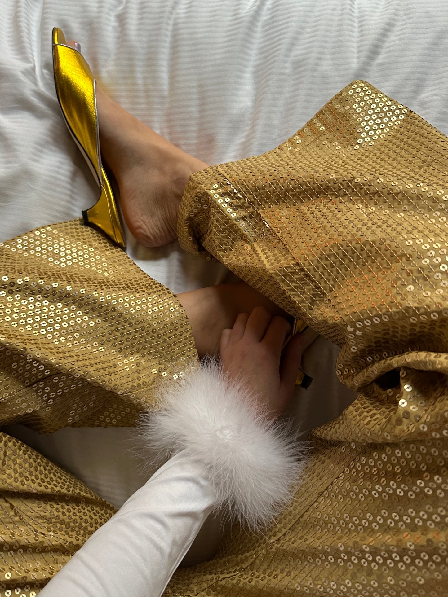 Supernova Sequined Pants in Gold