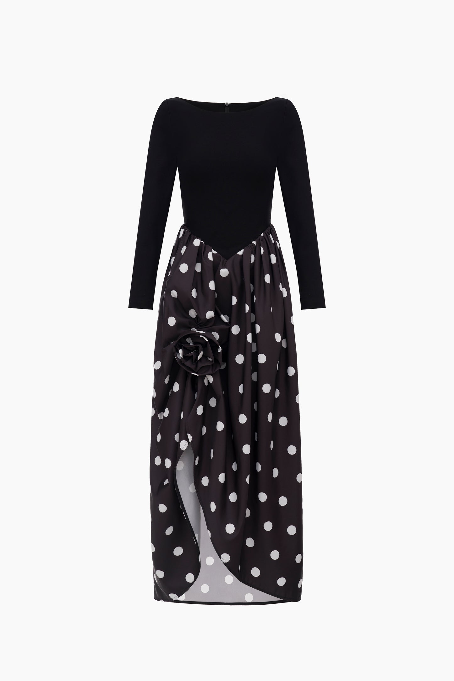 Aurora Maxi Dress in Black Polka Dot