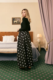 Aurora Maxi Dress in Black Polka Dot