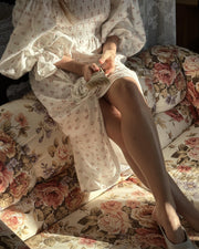 Atlanta Linen Dress with Rose Detail in Bouquets