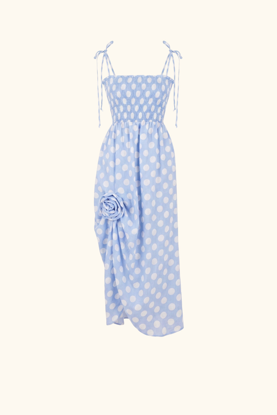 sleeper atlanta dress blue Sleeper Atlanta Linen Dress with Rose by Sleeper