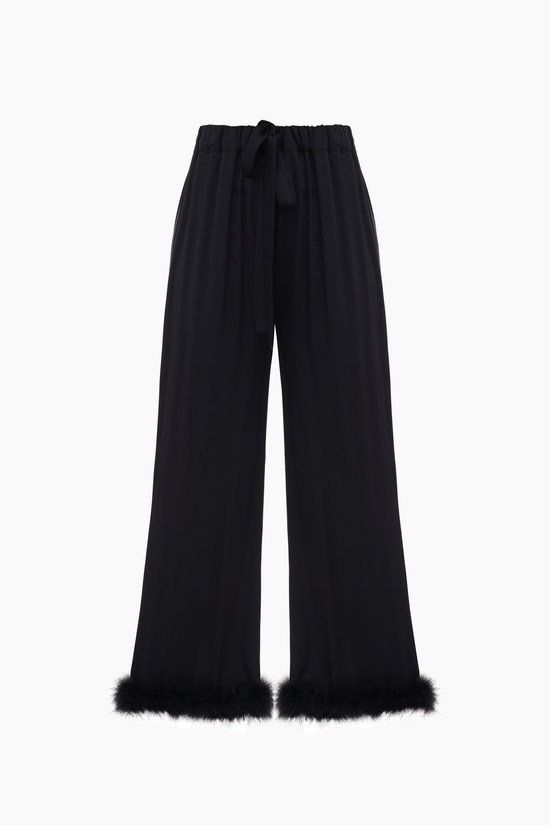 Bisou Bisou Pants with Feathers in Black
