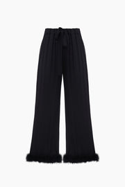Bisou Bisou Pants with Feathers in Black