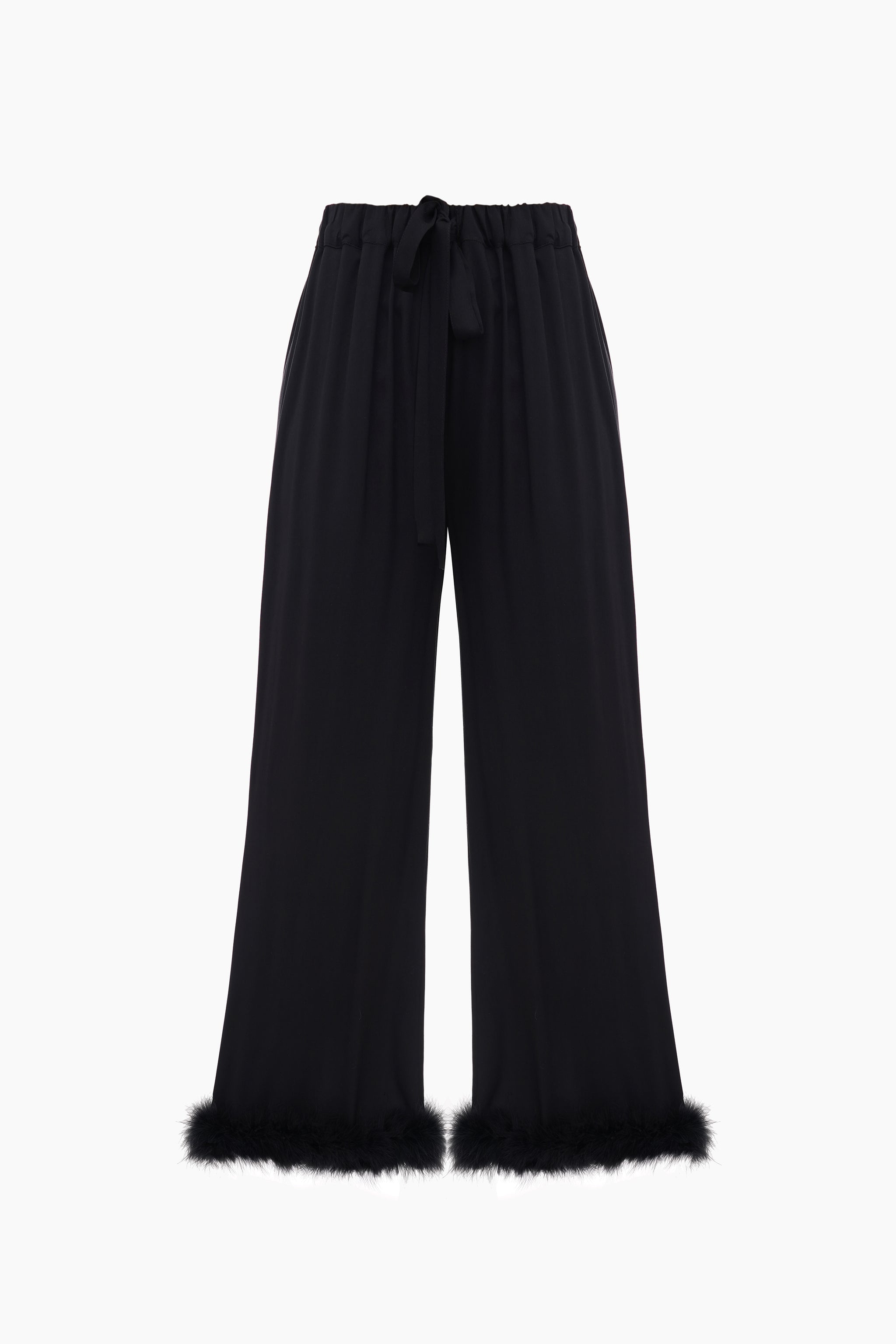 Bisou Bisou Pants with Feathers in Black