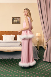 Bisou Bisou Pants with Feathers in Pink