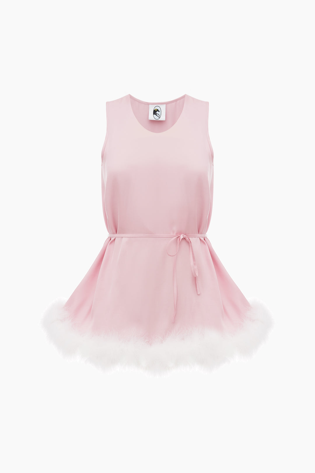 Bisou Bisou Top with Feathers in Pink