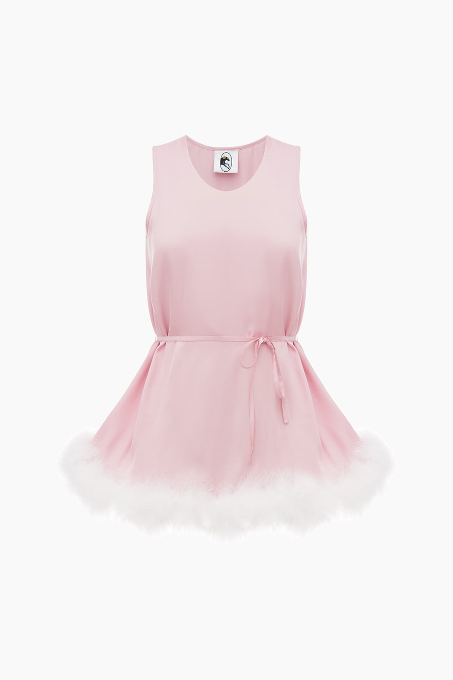 Bisou Bisou Top with Feathers in Pink