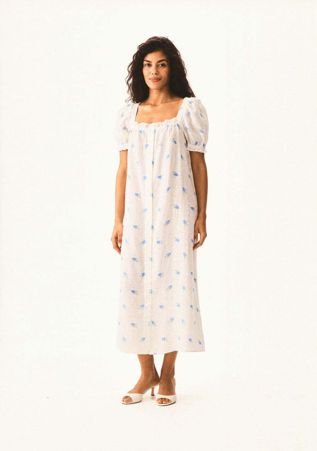 Brigitte Linen Midi Dress in Linum Brigitte Linen Midi Dress in Linum