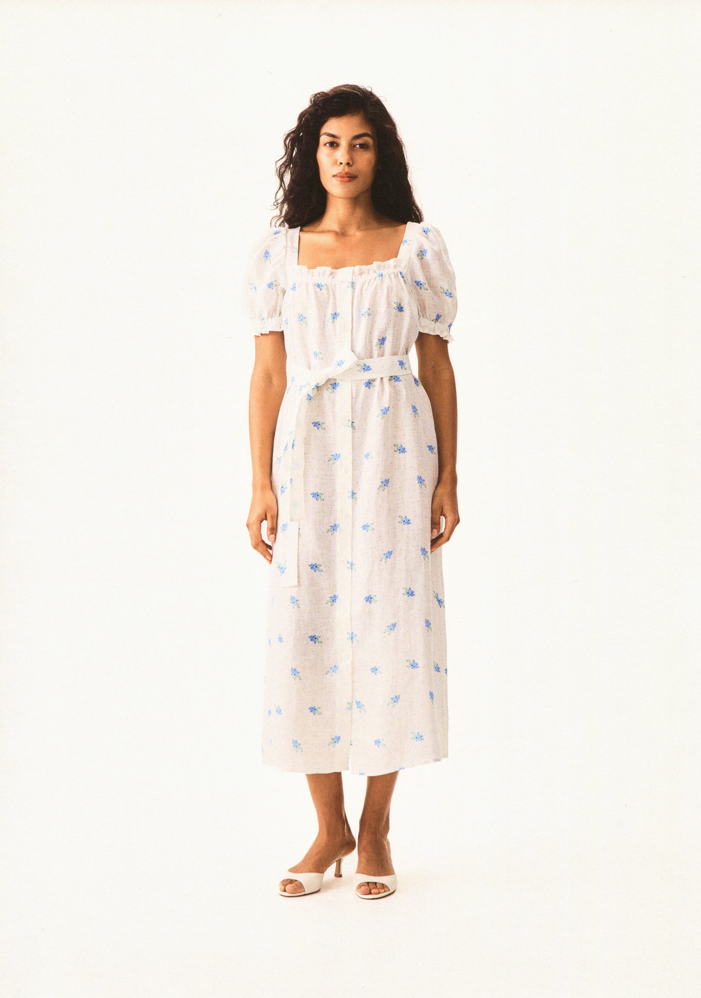 Brigitte Linen Midi Dress in Linum