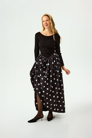 Aurora Maxi Dress in Black Polka Dot