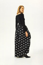 Aurora Maxi Dress in Black Polka Dot