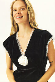 The Genus Rosa Velvet Dress in Black