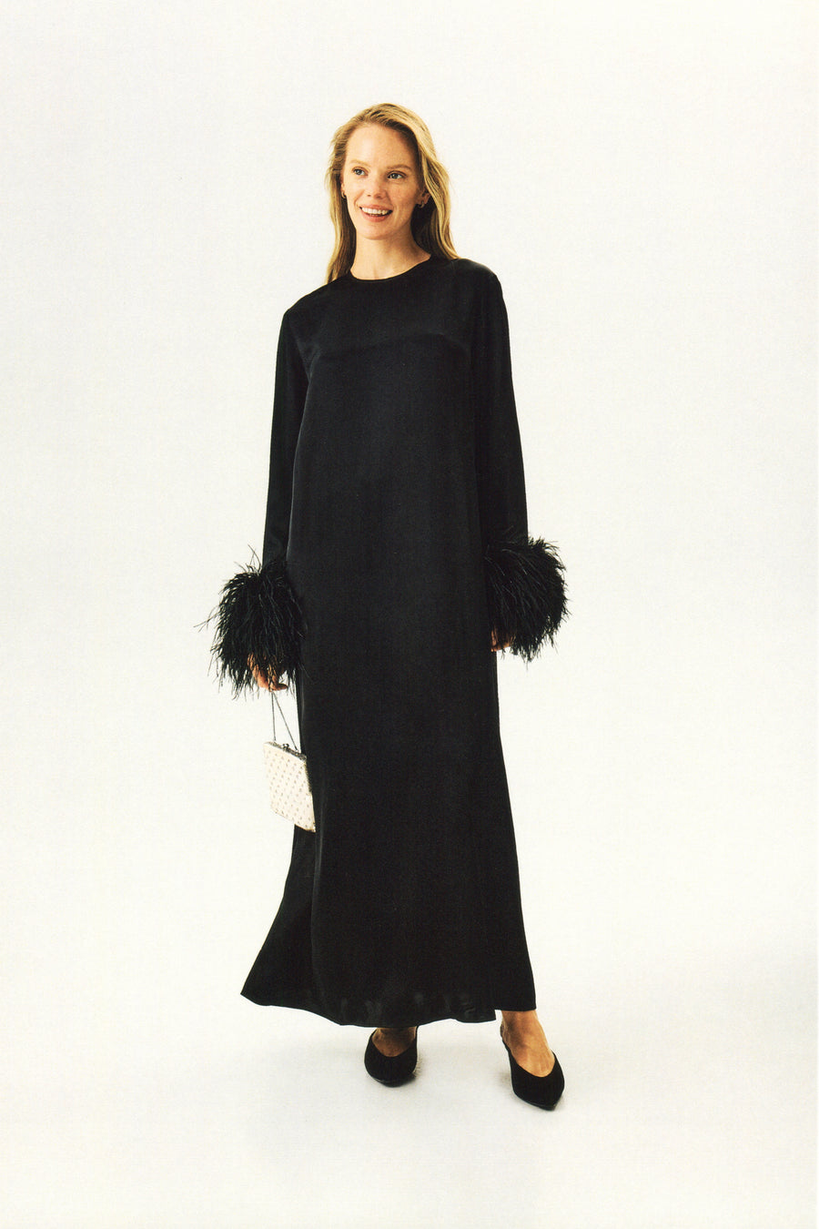 Black Suzi Maxi Dress with Detachable Feathers | Sleeper Black / XS Black Suzi Maxi Dress with Detachable Feathers | Sleeper Black / XS