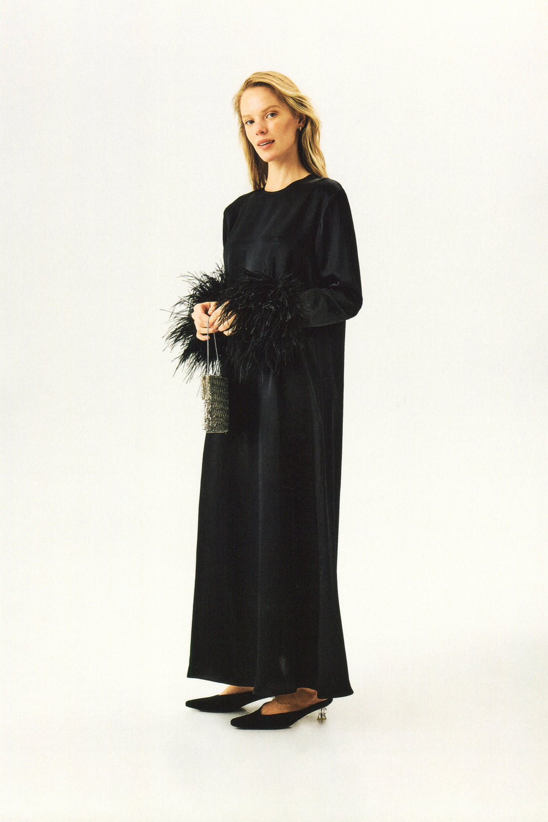 Black Suzi Maxi Dress with Detachable Feathers | Sleeper Black / XS Black Suzi Maxi Dress with Detachable Feathers | Sleeper Black / XS