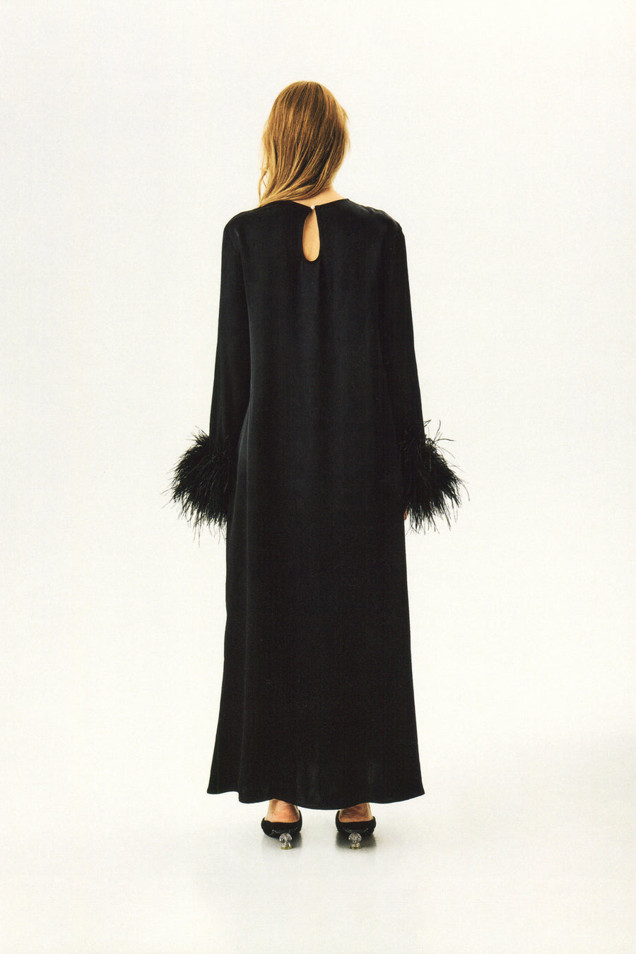 Black Suzi Maxi Dress with Detachable Feathers | Sleeper Black / XS Black Suzi Maxi Dress with Detachable Feathers | Sleeper Black / XS