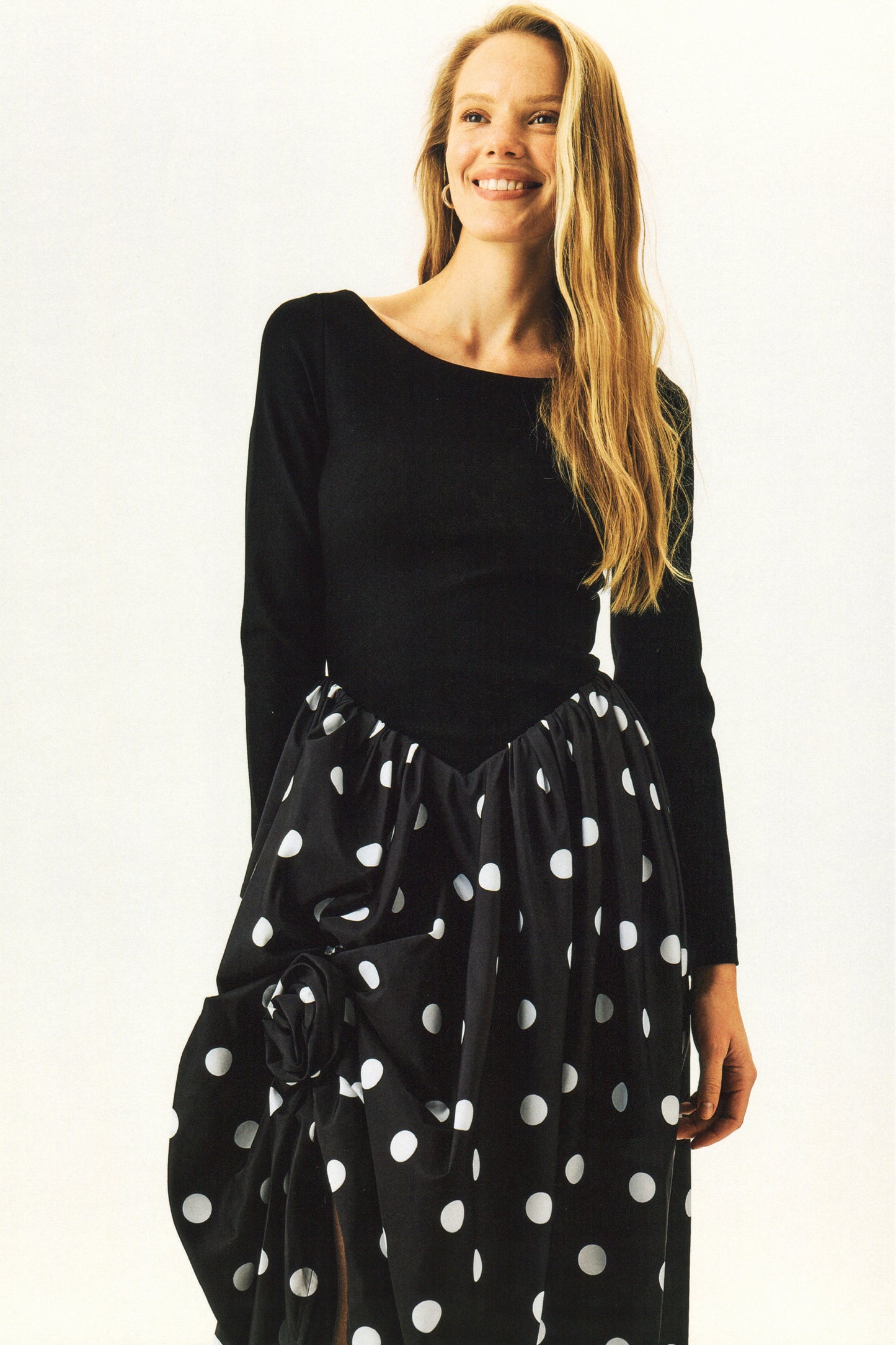 Aurora Maxi Dress in Black Polka Dot