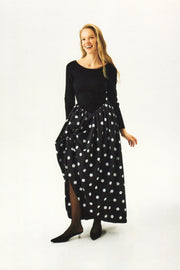 Aurora Maxi Dress in Black Polka Dot