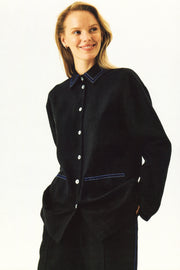 Paros Linen Unisex Pajama Shirt in Black