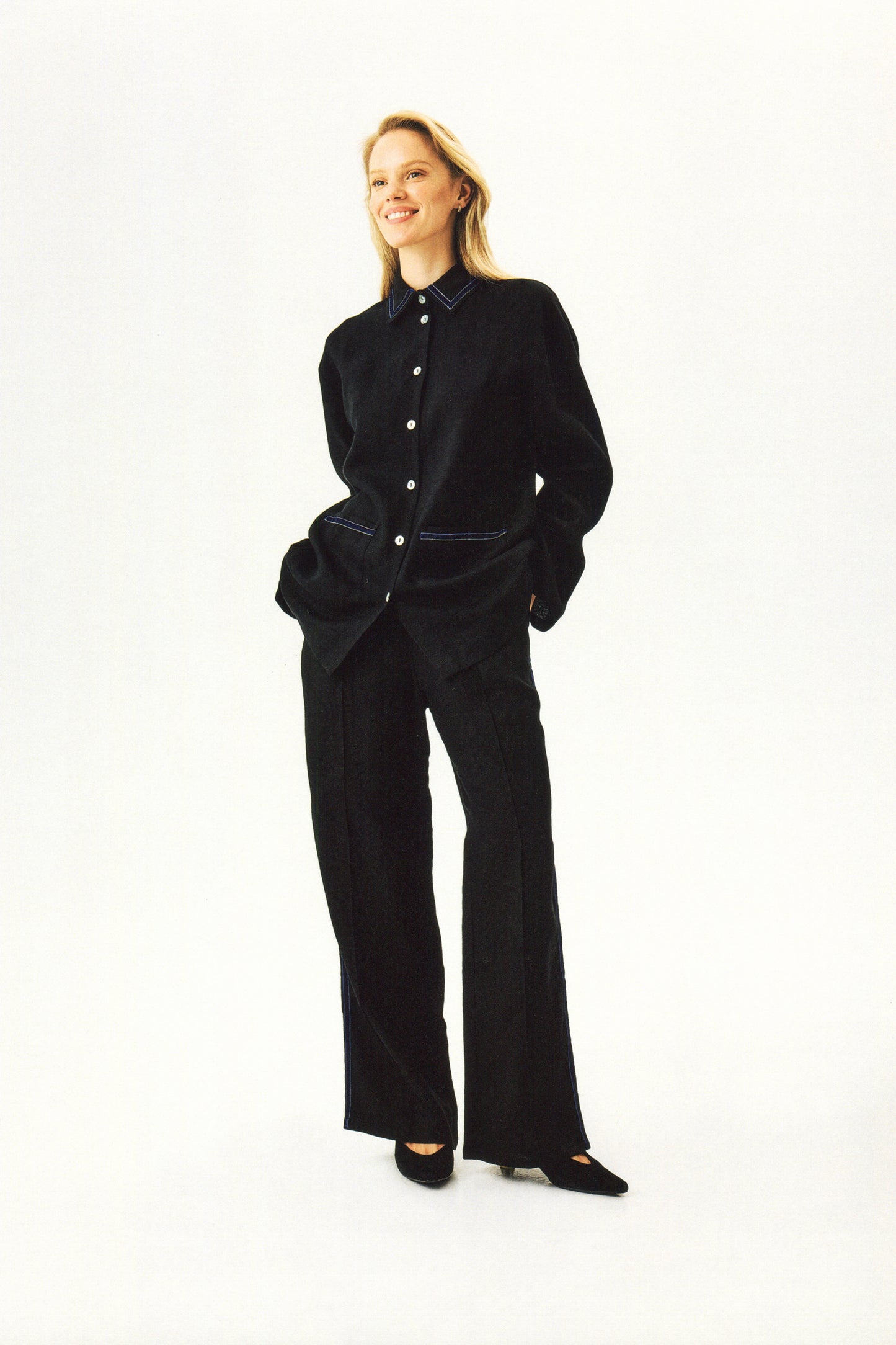 Paros Linen Unisex Pajama Pants in Black