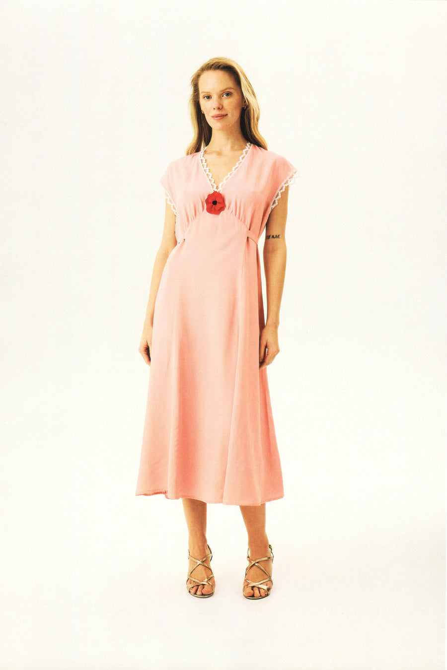 Poppi Midi Dress in Pink