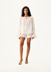 Cha-Cha Lounge Blouse in Daisies