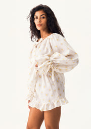 Cha-Cha Lounge Blouse in Daisies
