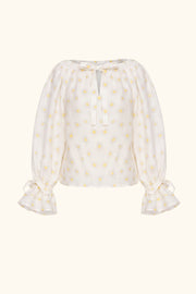 Cha-Cha Lounge Blouse in Daisies