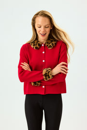 Carmela Knitted Cardigan in Red